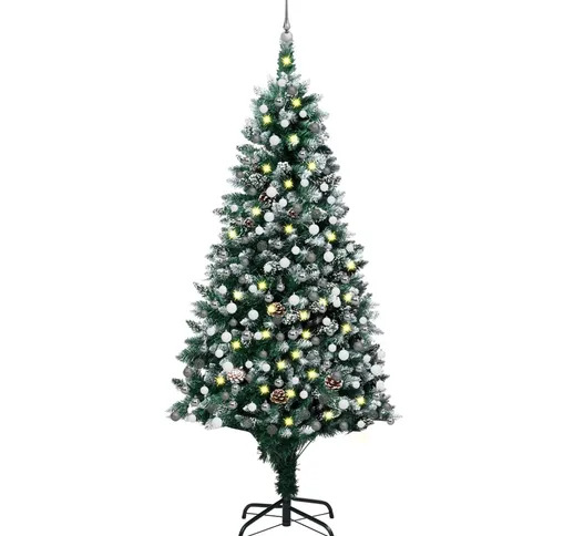 vidaXL Set Albero Natale Artificiale con LED Palline e Pigne 240 cm