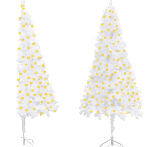vidaXL Albero Natale Angolare con LED Bianco 180 cm in PVC