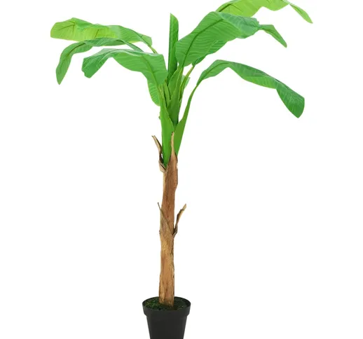 vidaXL Albero di Banane Artificiale con Vaso 180 cm Verde