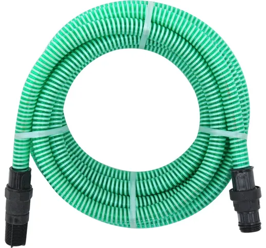 vidaXL Tubo di Aspirazione con Connettori in PVC 4 m 22 mm Verde