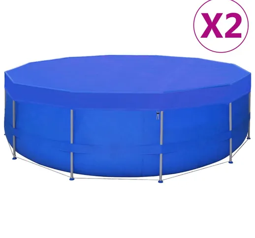 vidaXL Coperture per Piscina 2 pz in PE Rotonde 460 cm 90 g/m²