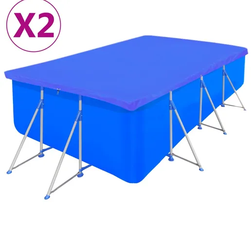 vidaXL Coperture per Piscina 2 pz PE Rettangolari 90 g/mq 400x207 cm