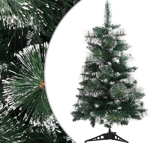 vidaXL Albero di Natale Artificiale Supporto Verde e Bianco 60 cm PVC