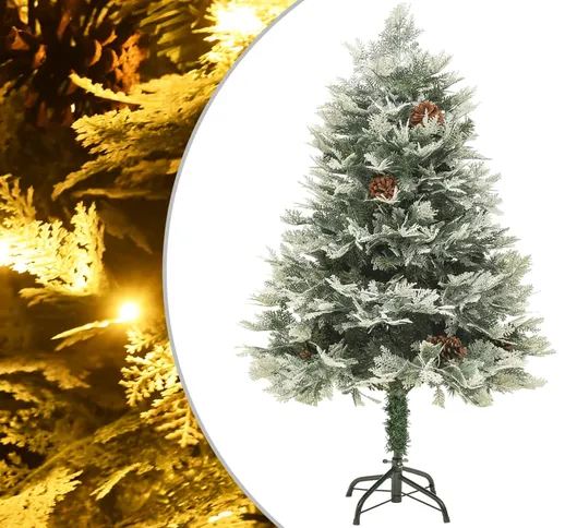 vidaXL Albero di Natale con LED e Pigne Verde 150 cm in PVC e PE