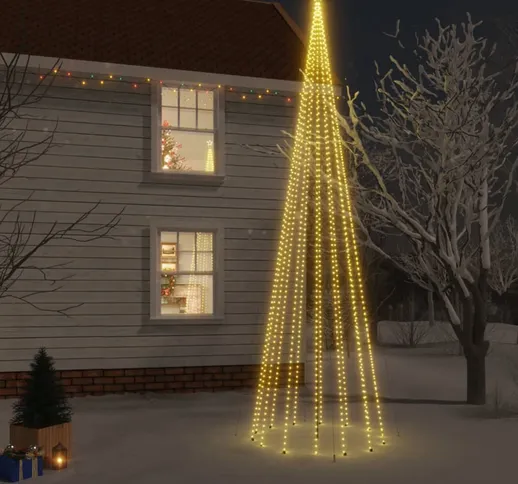 vidaXL Albero di Natale con Puntale Bianco Caldo 1134 LED 800 cm
