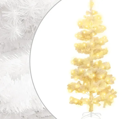 vidaXL Albero di Natale a Spirale con Base e LED Bianco 180 cm PVC
