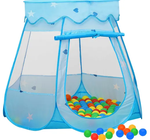 vidaXL Tenda da Gioco per Bambini Blu con 250 Palline 102x102x82 cm