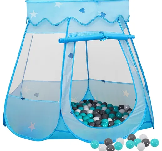 vidaXL Tenda da Gioco per Bambini Blu con 250 Palline 102x102x82 cm