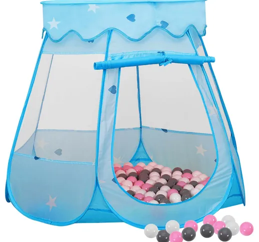 vidaXL Tenda da Gioco per Bambini Blu con 250 Palline 102x102x82 cm