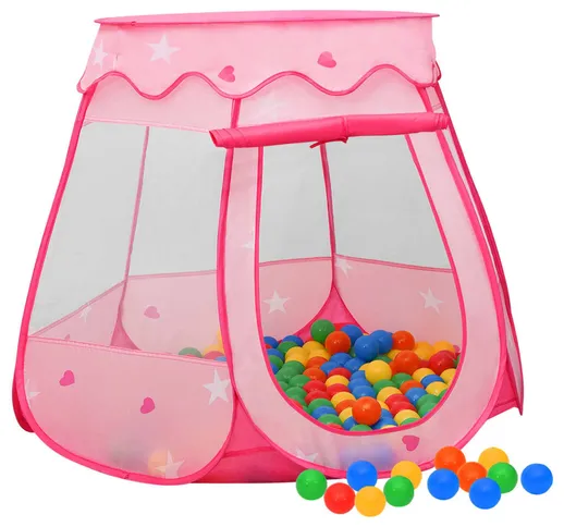 vidaXL Tenda da Gioco per Bambini Rosa con 250 Palline 102x102x82 cm