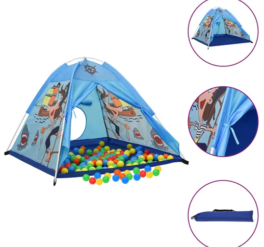 vidaXL Tenda da Gioco per Bambini Blu con 250 Palline 120x120x90 cm