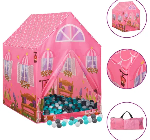 vidaXL Tenda da Gioco per Bambini Rosa con 250 Palline 69x94x104 cm