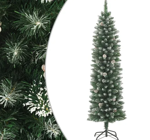 vidaXL Albero di Natale Artificiale Sottile con Base 210 cm PVC