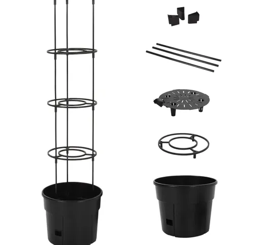 vidaXL Vaso a Torre per Pomodori Antracite Ø29,5x115 cm Polipropilene