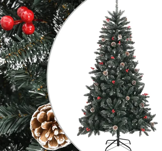 vidaXL Albero di Natale Artificiale con Base Verde 180 cm PVC