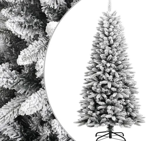 vidaXL Albero di Natale Artificiale con Neve Floccata 120 cm PVC e PE