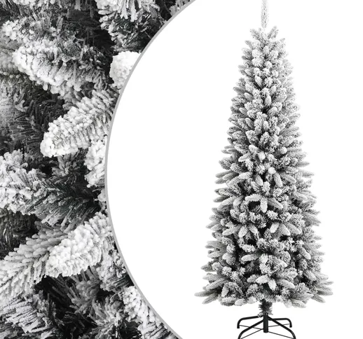vidaXL Albero di Natale Artificiale con Neve Floccata 180 cm PVC e PE