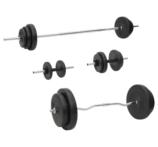 vidaXL Set Bilanciere e Manubri con Dischi 90 kg