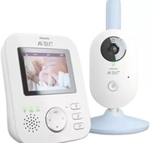 Baby monitor SCD835/26 monitor video per bambino 300 m FHSS Blu, Bianco