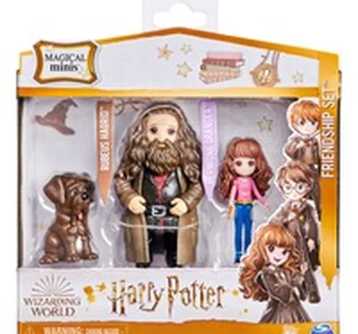 Set Amicizia Hermione e Rubeus Hagrid con Thor, bambole articolate 7.5cm, Gioco figura
