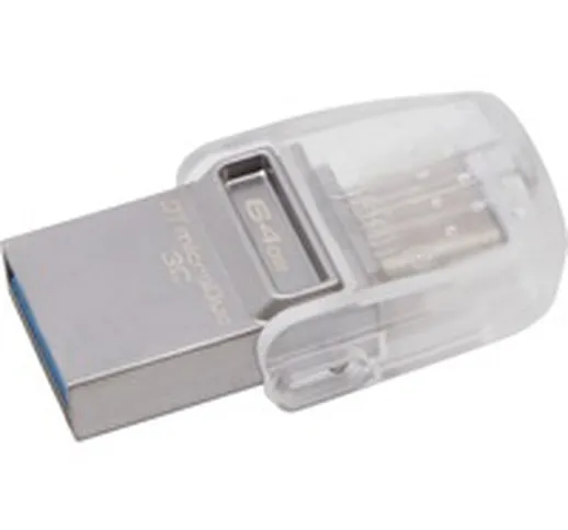 DataTraveler microDuo 3C 64GB unità flash USB USB Type-A / USB Type-C 3.2 Gen 1 (3.1 Gen 1...
