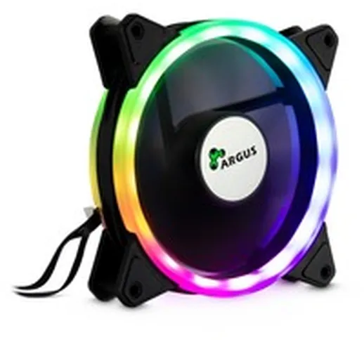 RS-041 RGB Case per computer Ventilatore 12 cm Nero, Ventola