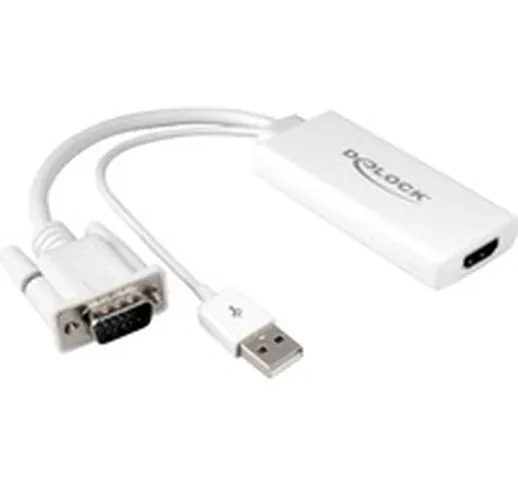 62460 cavo e adattatore video 0,25 m HDMI tipo A (Standard) VGA (D-Sub) + USB Bianco