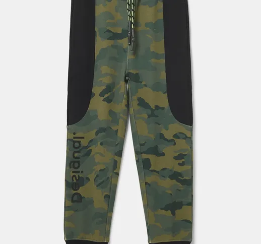 Pantaloni jogger felpa camouflage - GREEN - 13/14