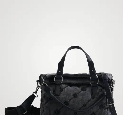 Borsa a mano effetto denim - BLACK - U