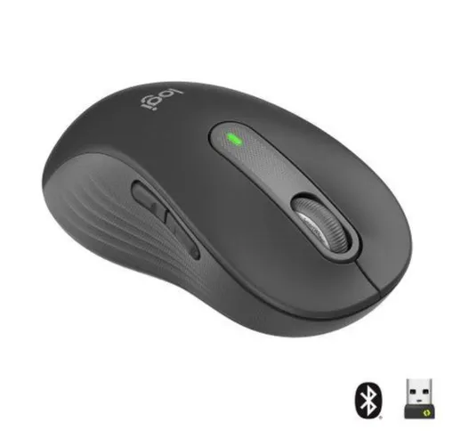  signature m650 l mouse ottico wireless bluetooth per mano sinistra tasti laterali persona...