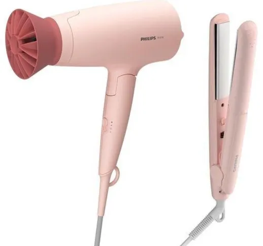  3000 series kit styling de capelli kit asciugacapelli e piastra 1.600 w rosa