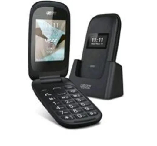 Yezz z51 dual sim 2.4 senior phone clamshell tasto sos bluetooth basetta di ricarica inclu...