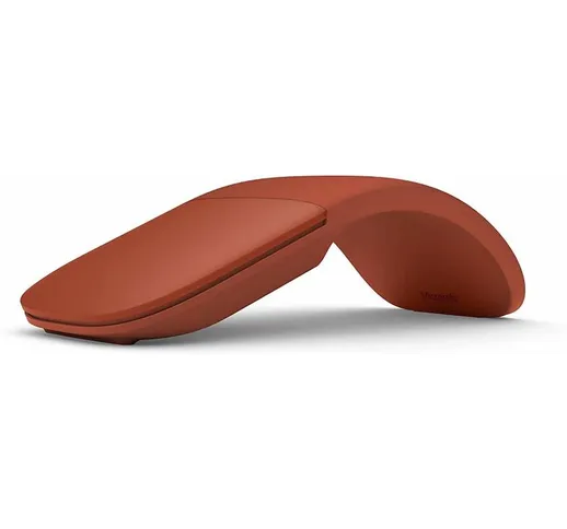  surface arc mouse mouse ottica 2 pulsanti wireless bluetooth 4.1 rosso papavero