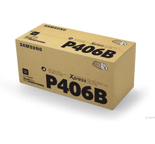Samsung clt-p406b pack toner nero per clp-360 / clp-365 / clx-3300 / clx-3305 / sl-c410w /...