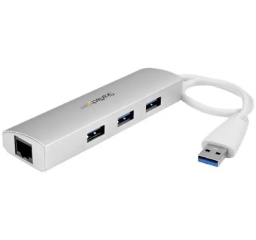  hub usb 3.0 a 3 porte con adattatore nic ethernet gigabit gbe