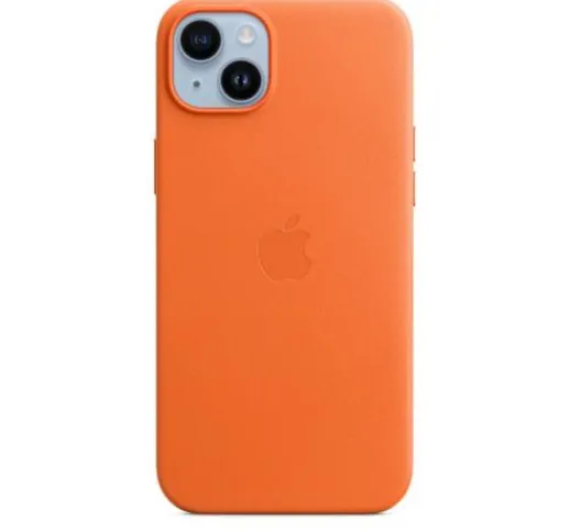  iphone 14 plus cover con magsafe in pelle arancione