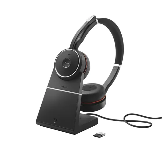 Jabra evolve 75 auricolare con cavo e senza cavo a padiglione musica e chiamate bluetooth...