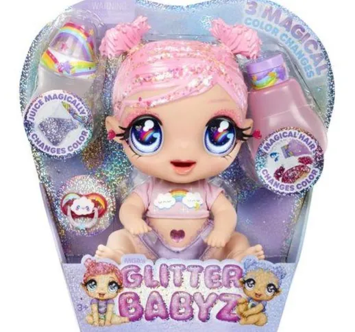  bambola glitter babyz doll series 2 dreamia stardust pink/rainbow