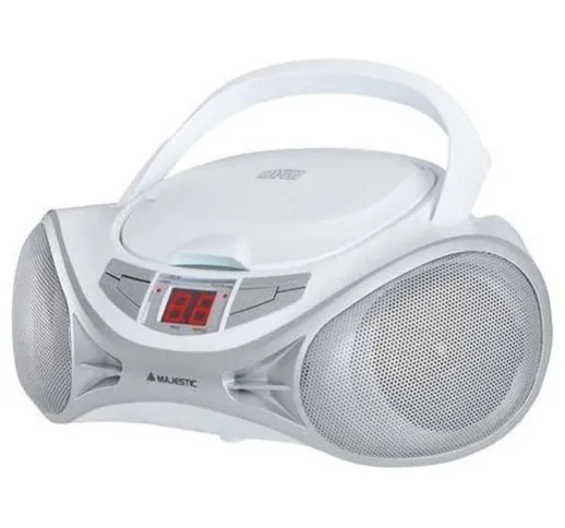  ah 1262r ax boom box portatile con lettore cd ingresso aux-in bianco