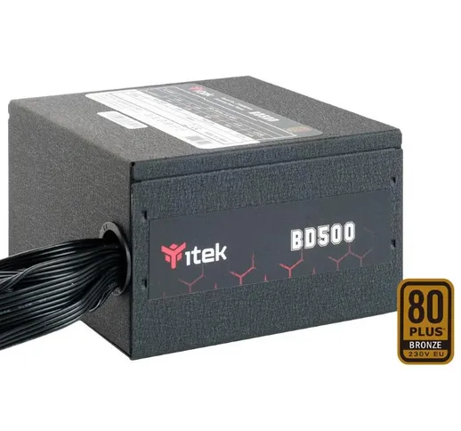 Itek bd500 alimentatore atx 500w 230v certificazione 80 plus bronze raffreddamento attivo