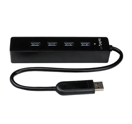 Startech hub usb 3.0 superspeed portatile a 4 porte con cavo integrato