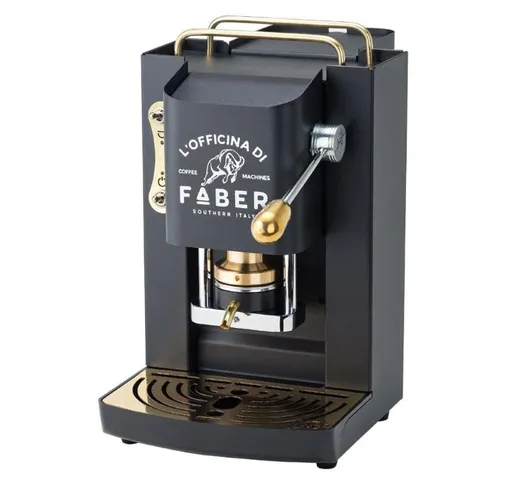  pro deluxe macchina da caffÈ cialde 44mm 500w 15 bar 1.3lt mat black ottone