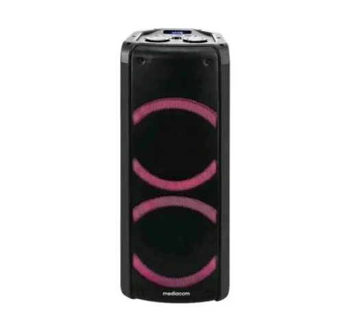 Mediacom m-ps90 party speaker bluetooth 90w funzione karaoke e luci led multicolore usb le...