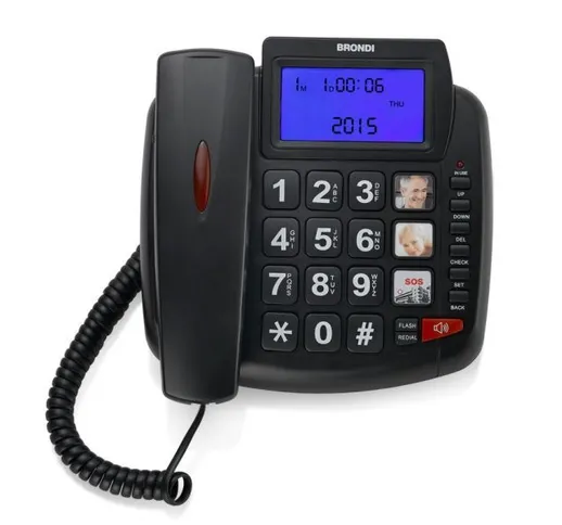 TELEFONO FISSO BRAVO 90 LCD NERO AUDIO BOOST/VIVAVOCE/LISTA CHIAMATE