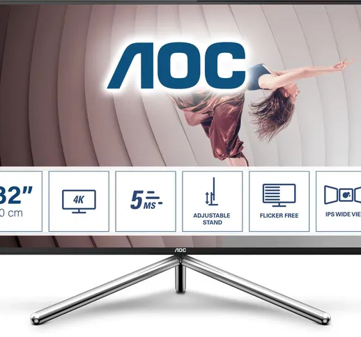  U32U1 monitor piatto per PC 80 cm (31.5) 3840 x 2160 Pixel 4K Ultra HD LED Nero, Argento