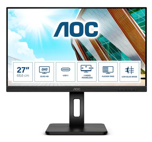  P2 Q27P2CA Monitor PC 68,6 cm (27) 2560 x 1440 Pixel 2K Ultra HD LED Nero