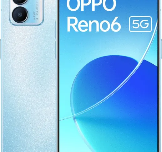 OPPO Reno Reno6 Smartphone 5G, Dual Sim, Mediatek 900, Display 6.43‘’ FHD+ AMOLED 90Hz, Tr...