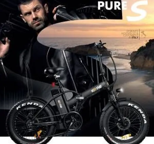 Icon.e Bici Elettrica Pieghevole E-Road Plus 250W Pure Black S
