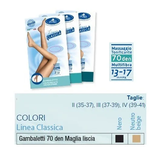 Sauber Gambaletto 70 Maglia Liscia Neutro Beige 2 Linea Classica - Desa Pharma Srl