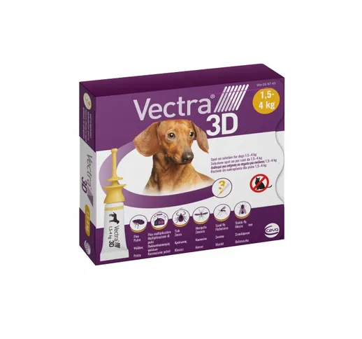 VECTRA 3D 3Pip 0,8Ml Cani 1,5-4Kg Giallo